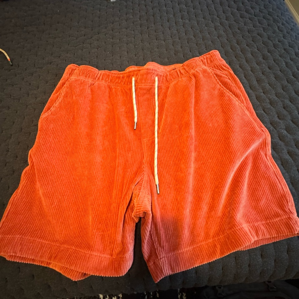 Faherty Rust Corduroy Drawstring Shorts